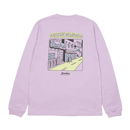 Dining Street L/S Tee (Light Purple)