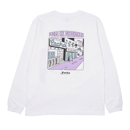 Dining Street L/S Tee (White)