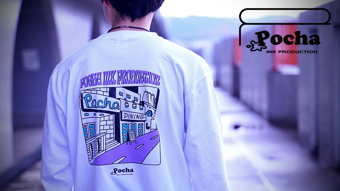 Dining Street L/S Tee (White)